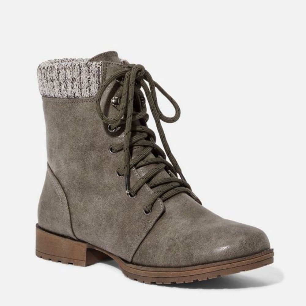 Nyaling Sweater Cuff Lace-up Boot - Picture 4 of 6